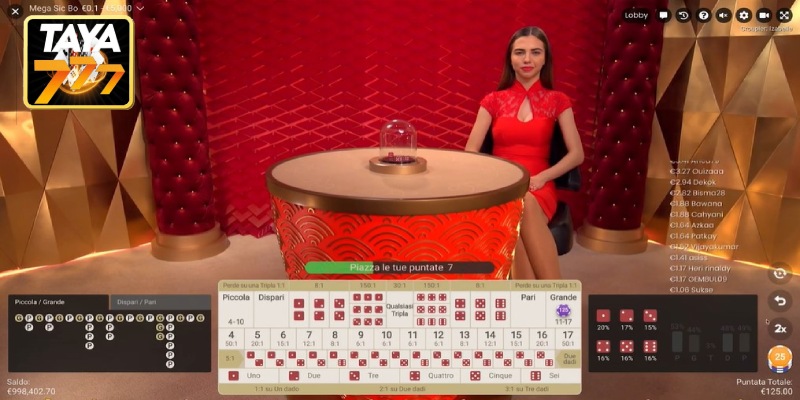 Sicbo can happen at Taya777 live casino